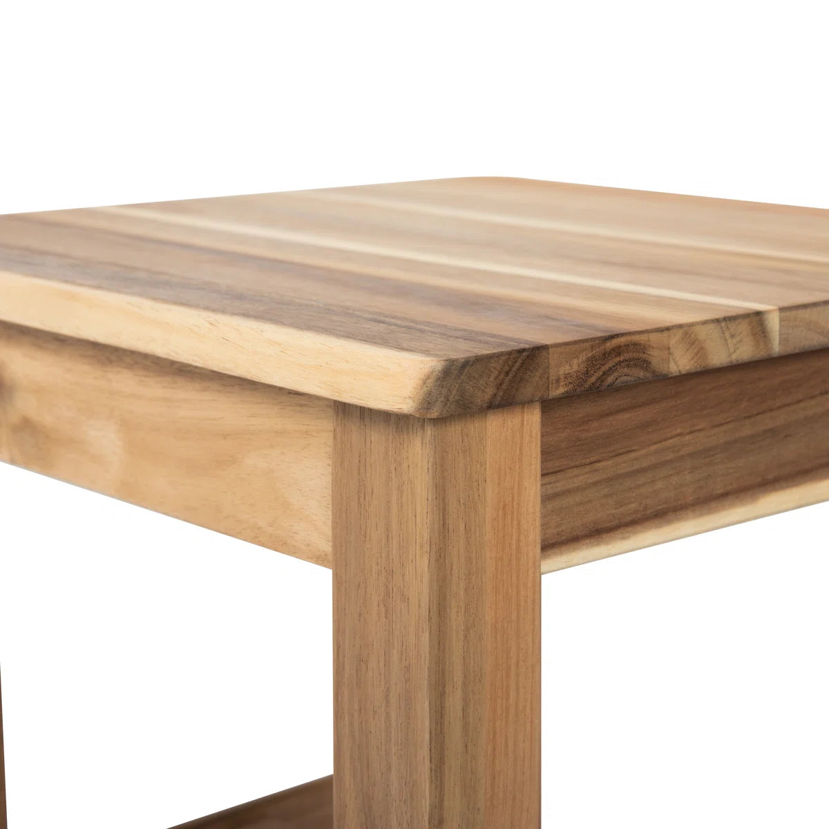 Quadratischer Akazienholz Hocker