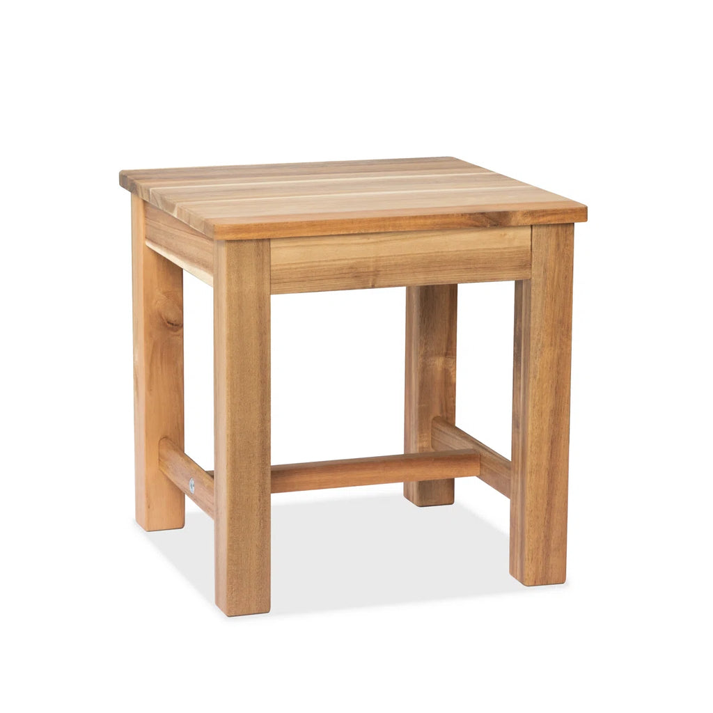 Quadratischer Akazienholz Hocker